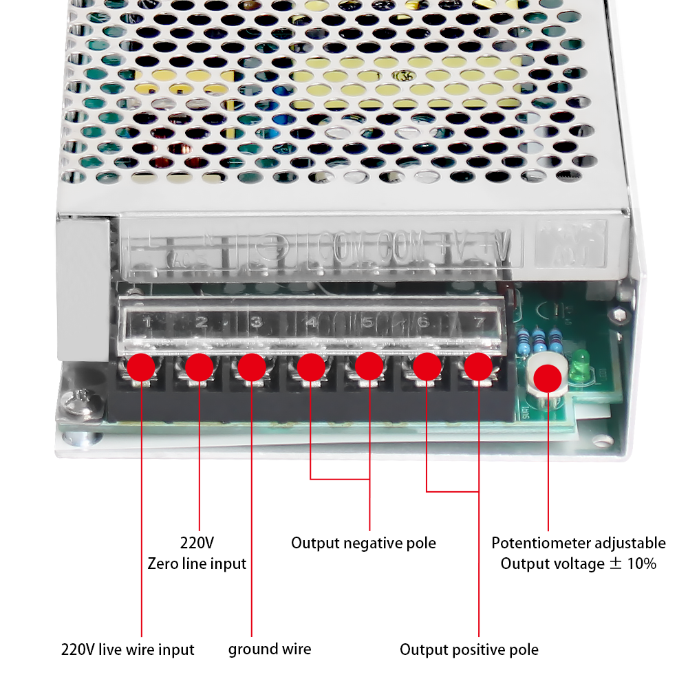 PHLTD Brand S Series Switching Power Supply S-100 Wiring Diagram Rated Power 100W Output Voltage 85-132V/180-264VAC