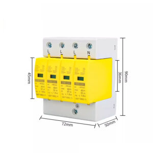 PHLTD surge protector primary power lightning arrester 4P40KA yellow size 90x50x72mm