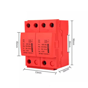 PHLTD surge protector, primary power lightning arrester, red primary 2P25KA, size 96x50x73mm