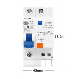 phltd المسار قواطع دوائر مصغرة 110V-120V المتاحة ، 1P + N16A البعد 45x87.5mm-