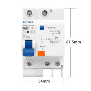 phltd المسار قواطع دوائر مصغرة 110V-120V المتاحة ، 1P + n63a حجم 54x87.5mm-