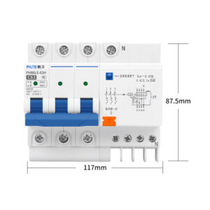 phltd المسار قواطع دوائر مصغرة 110V-120V المتاحة ، 3P + n63a حجم 117x87.5mm-