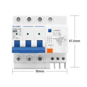 phltd المسار نوع قواطع دوائر مصغرة 110V-120V المتاحة ، 3p32a حجم 90x87.5mm-