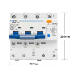 phltd المسار نوع قواطع دوائر مصغرة 110V-120V المتاحة ، 4P + N125A الحجم 202x210mm-