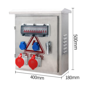 PHLTD industrial socket box 304 stainless steel maintenance power box with two outputs and three types of switch protection with total switch size 500X400X180mm