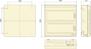 PHLTD IP66 outdoor rainproof PC flame retardant surface mounted distribution box air switch protection box PC-36 circuit size diagram