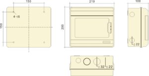 PHLTD IP66 outdoor rainproof PC flame retardant surface mounted distribution box air switch protection box PC-9 circuit size diagram