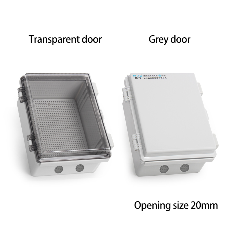 PHLTD-outdoor-waterproof-distribution-box-foundation-box-with-outlet-hole-transparent-gray-optional