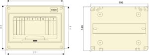 مربع توزيع مقاوم للماء من PHLTD مع حماية مفتاح هوائي، غلاف بلاستيكي، الحجم 195x98x150