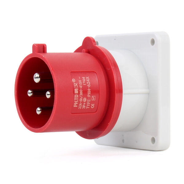 PHLTD waterproof power supply industrial concealed plug 4-core 32A plug concealed plug 220-250V